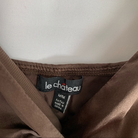Le Chateau Brown silk top - Picture 2 of 2